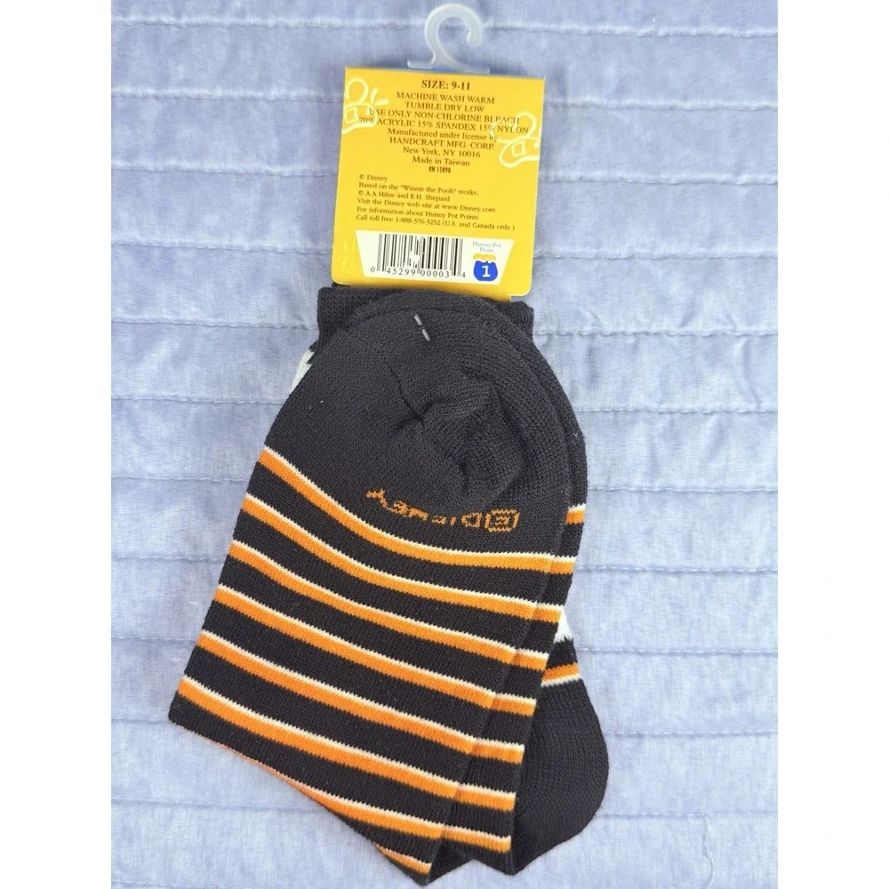 Disney Winnie The Pooh Tigger Socks Size 9-11 NWT Halloween Crew Socks